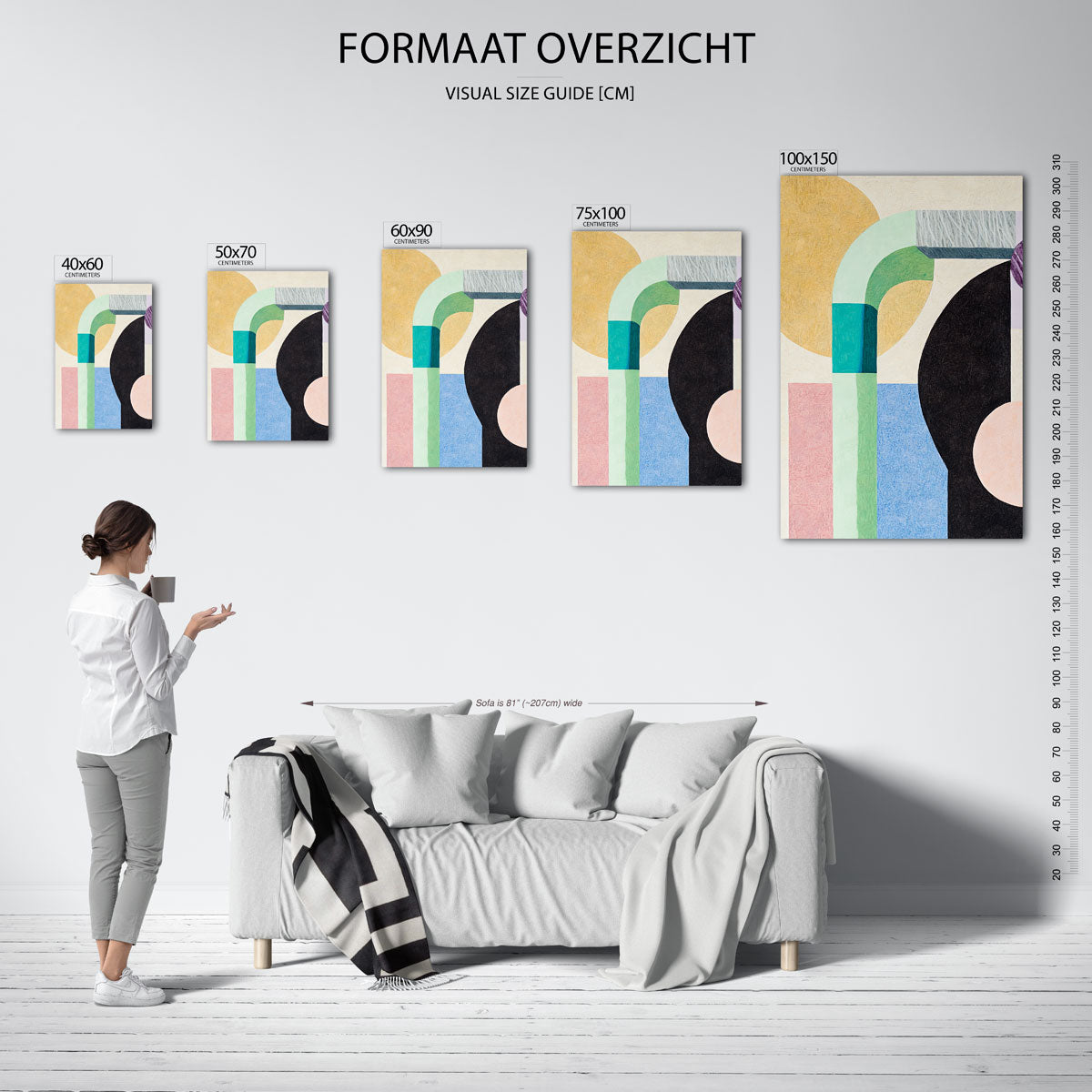 Geometrische vormen compositie Kunstwerk