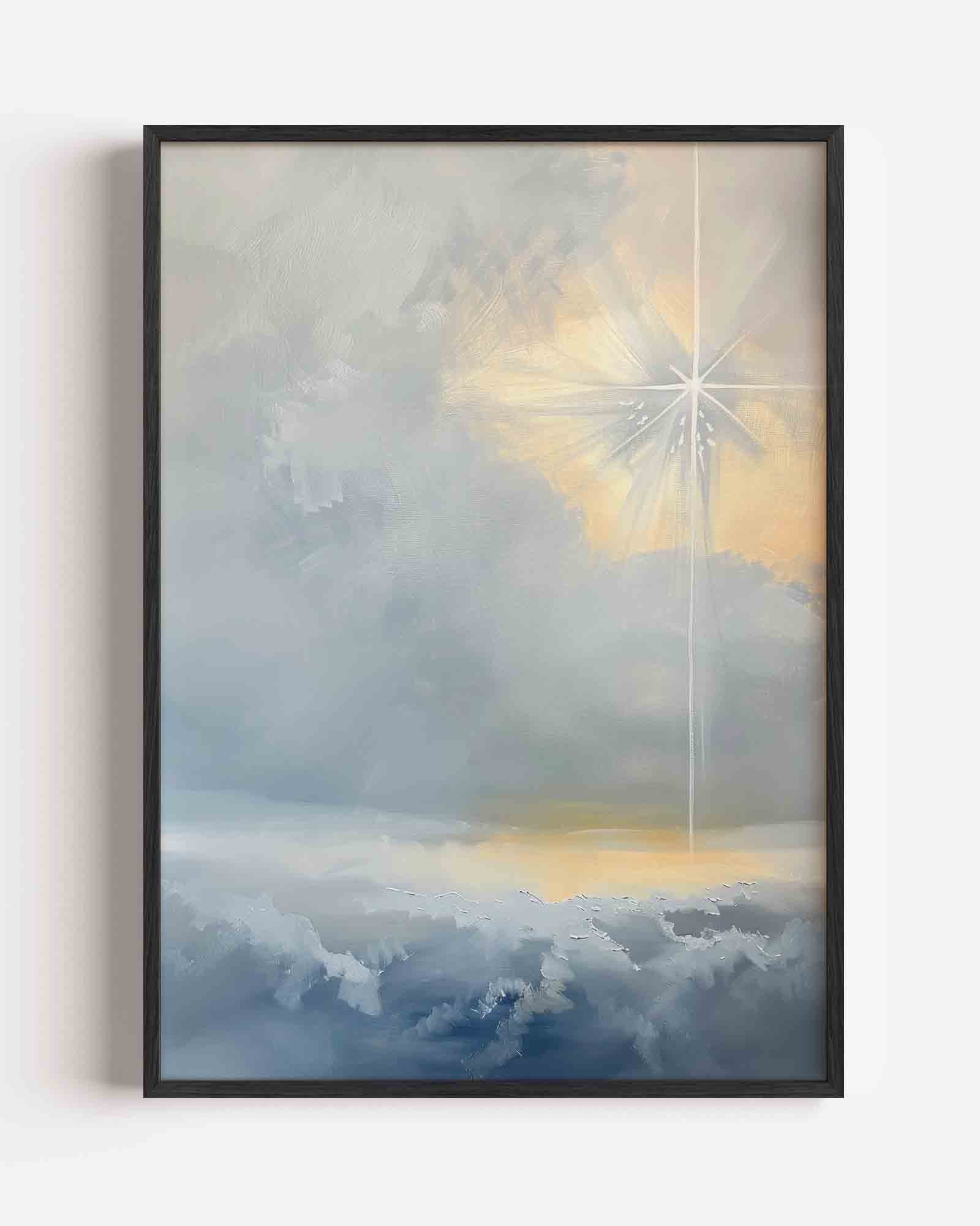 Stralen in wolken Poster