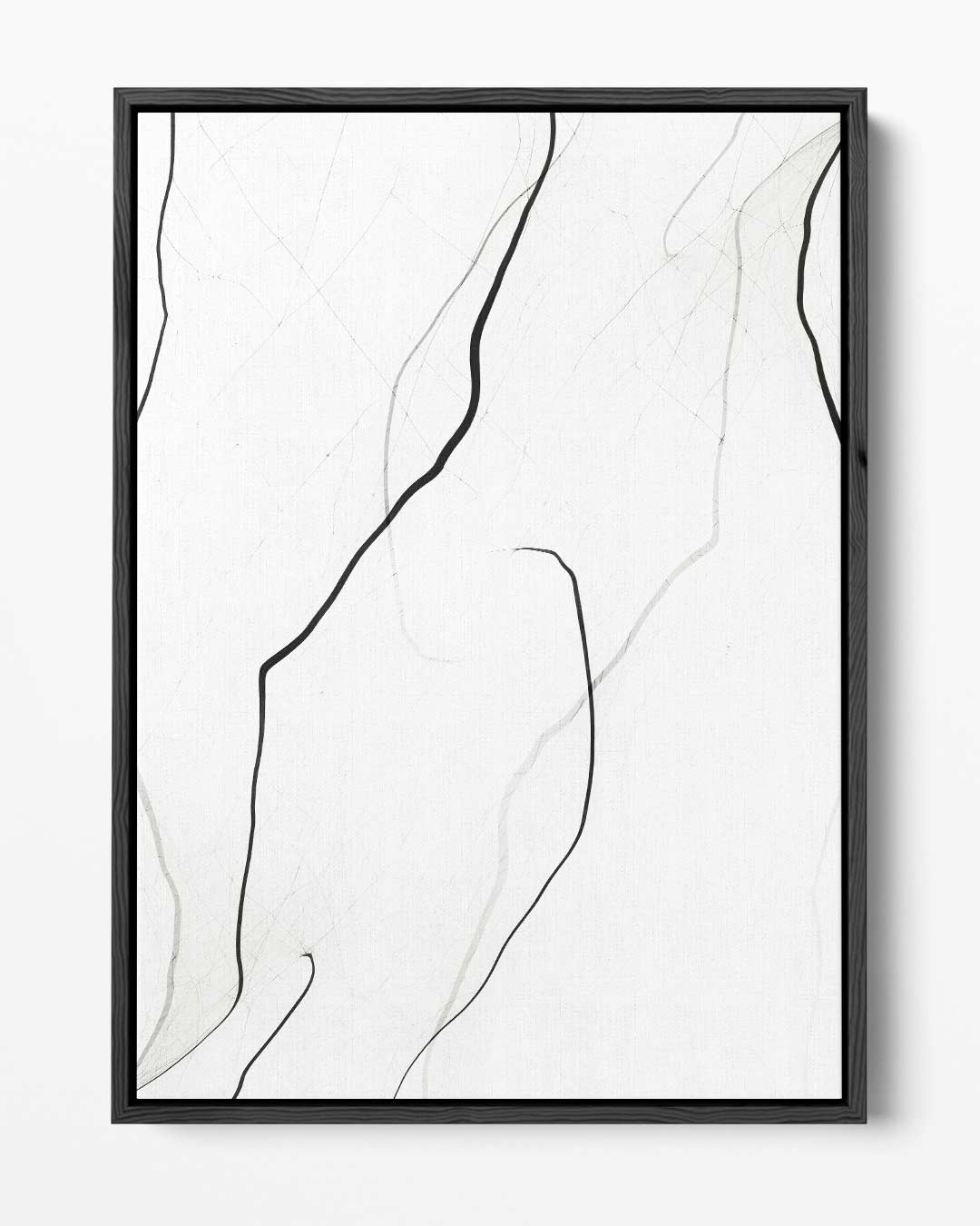 Zwarte Lijnen op Witte Rust Kunstwerk-canvas-dibond-plexiglas-wanddecoratie-WallArtistic