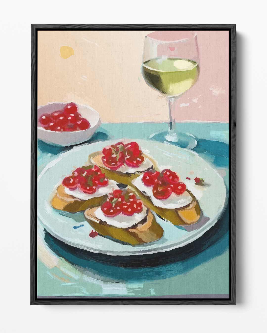 Vin & Bruschetta Genot Kunstwerk-canvas-dibond-plexiglas-wanddecoratie-WallArtistic