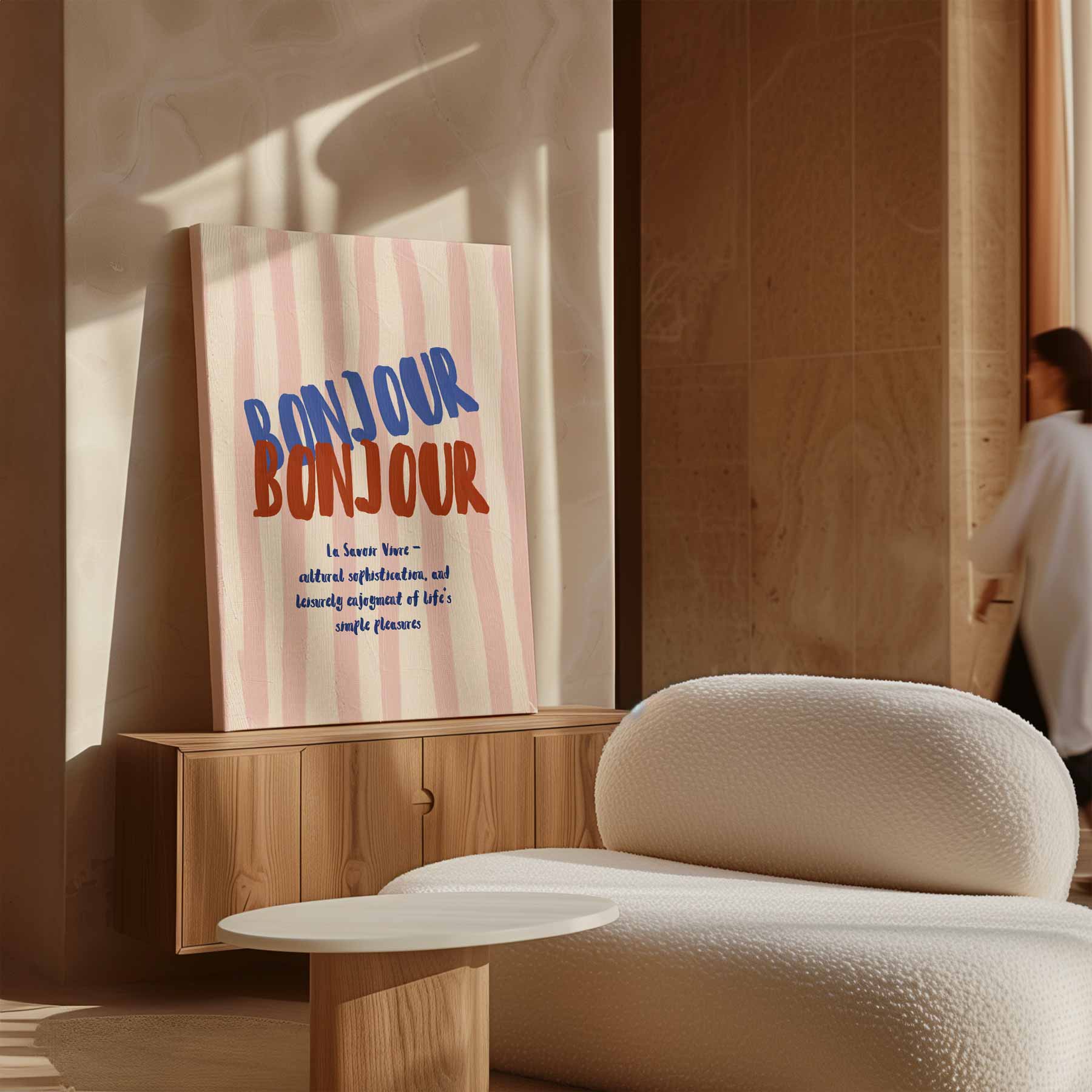 Bonjour Bonheur Kunstwerk-canvas-dibond-plexiglas-wanddecoratie-WallArtistic