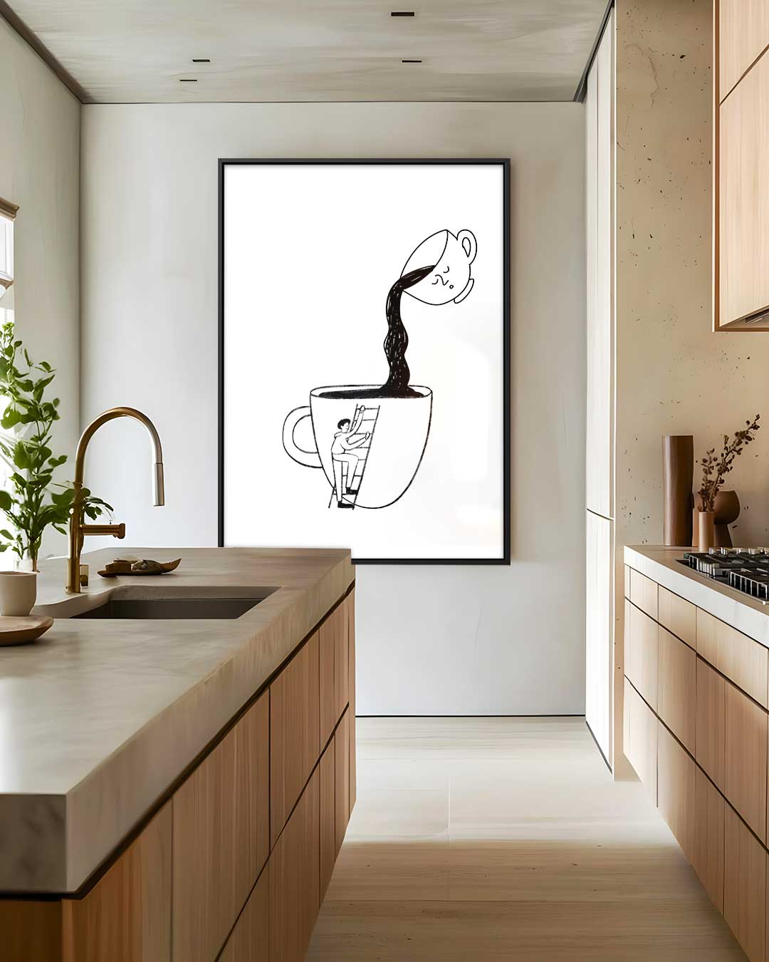 Avontuur in Koffiedromen Kunstwerk-canvas-dibond-plexiglas-wanddecoratie-WallArtistic