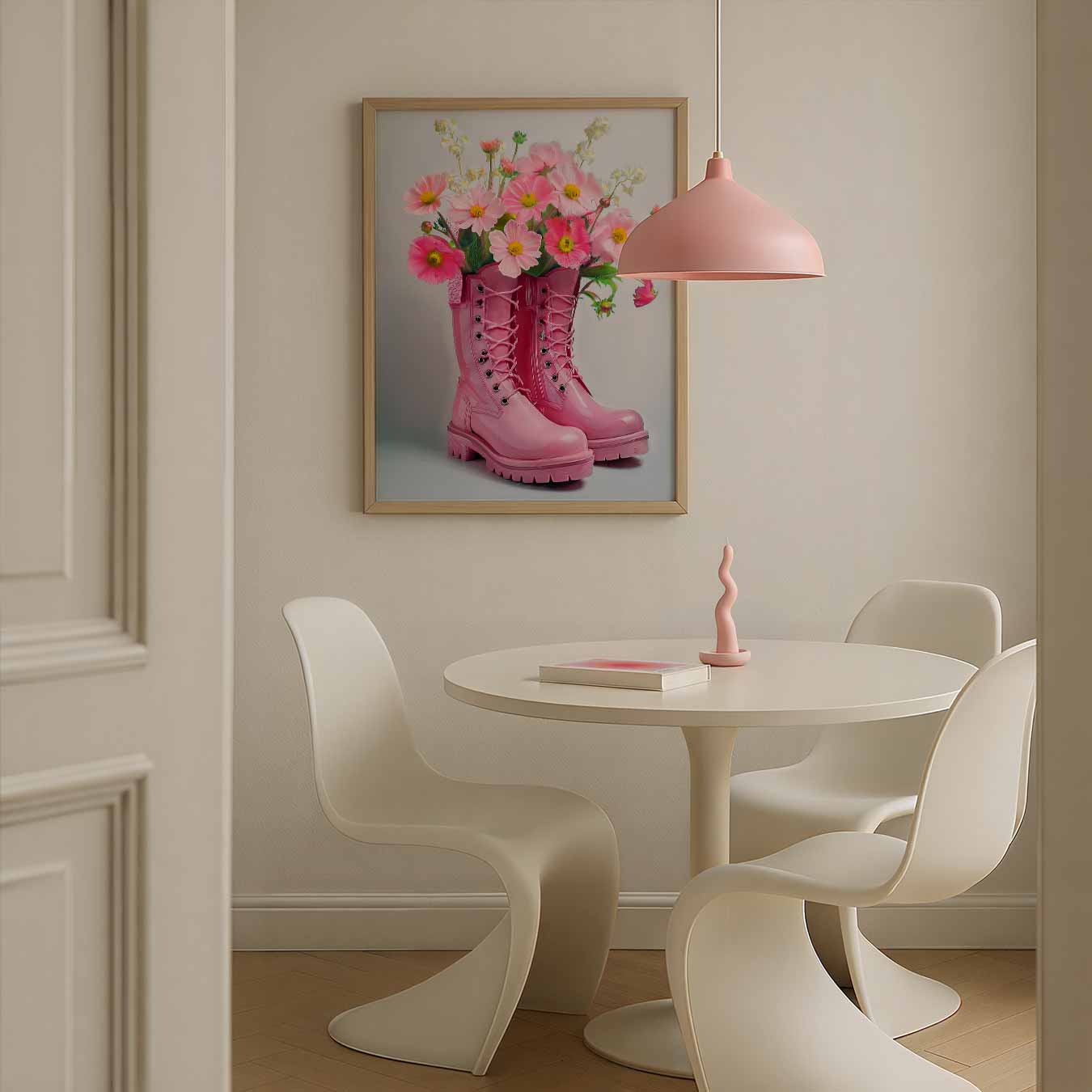 Vrolijke Bloemenlaarzen Poster