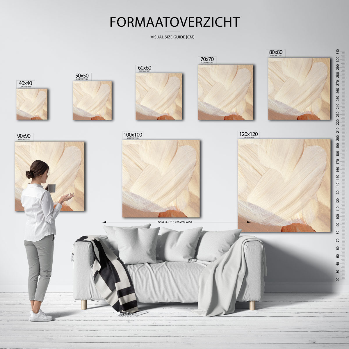 Abstracte penseelstreken Poster