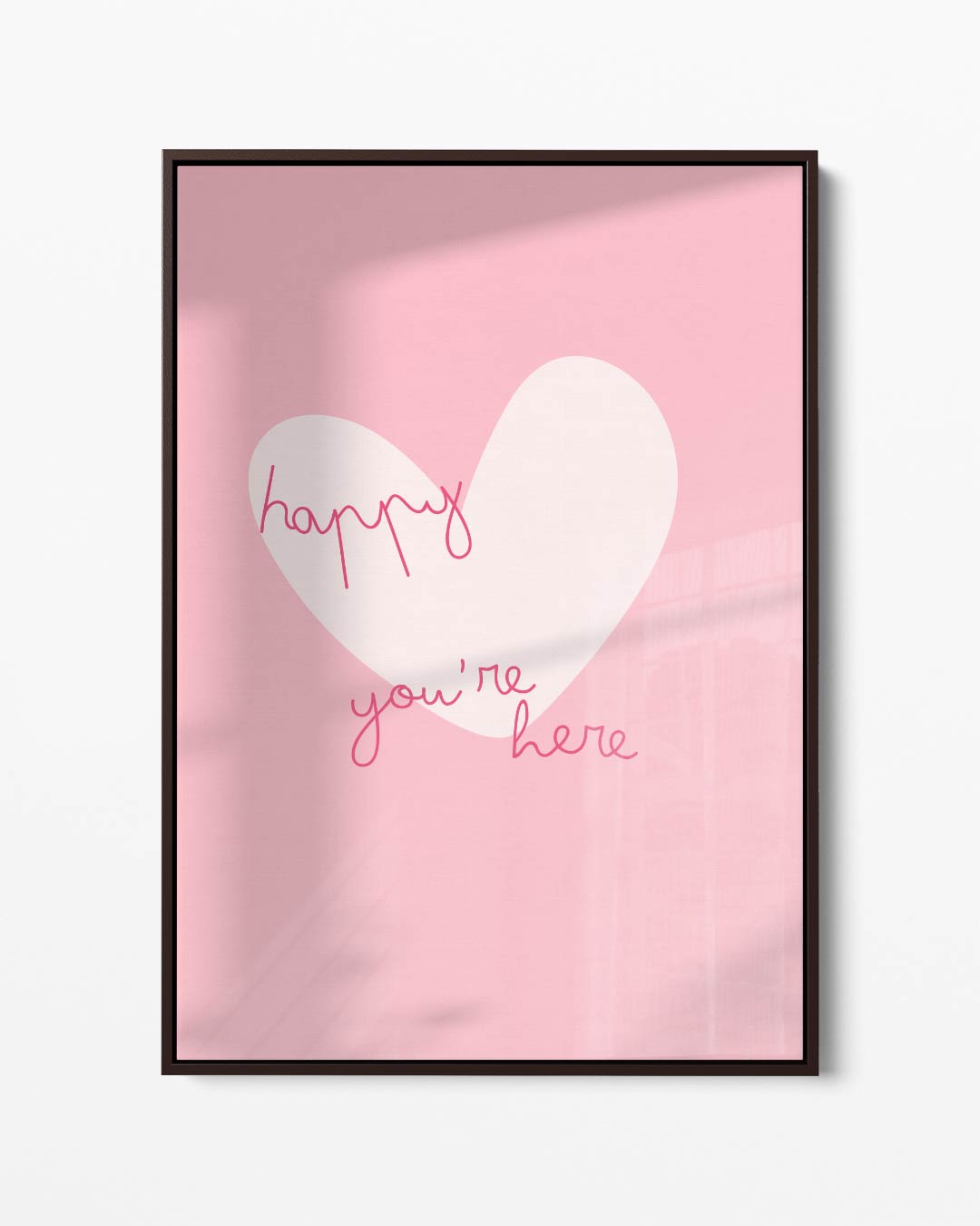 Welkomsthart in Roze Kunstwerk-canvas-dibond-plexiglas-wanddecoratie-WallArtistic