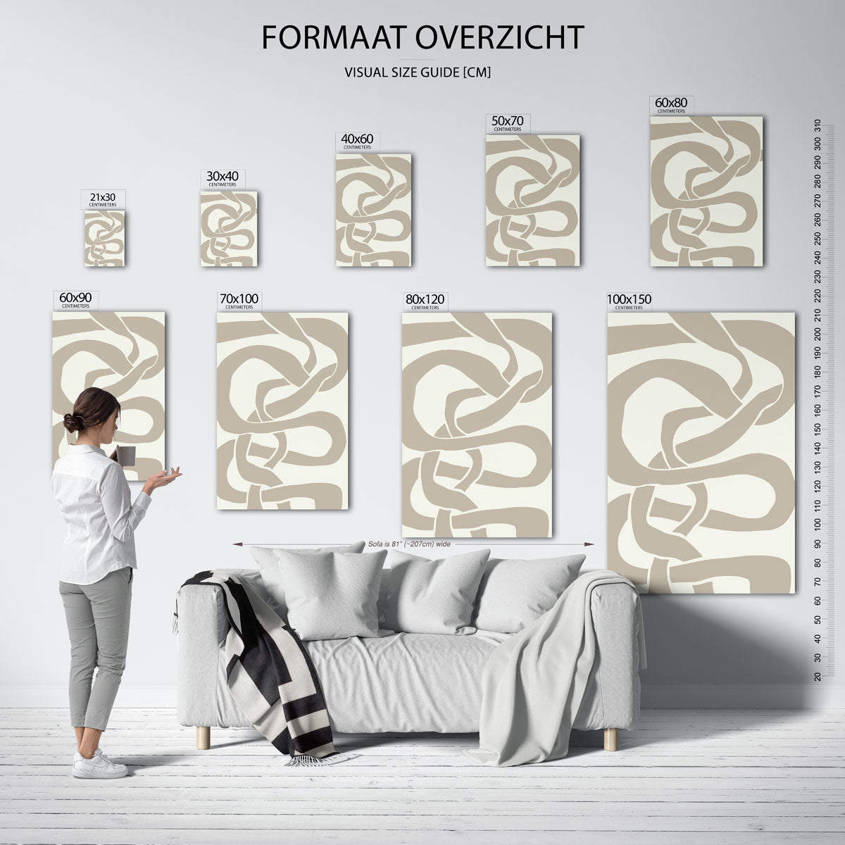 Abstracte beige vormen Poster