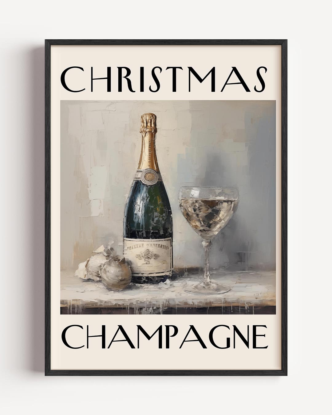 Stijlvolle Kerst Champagnetijd Poster-WallArtistic