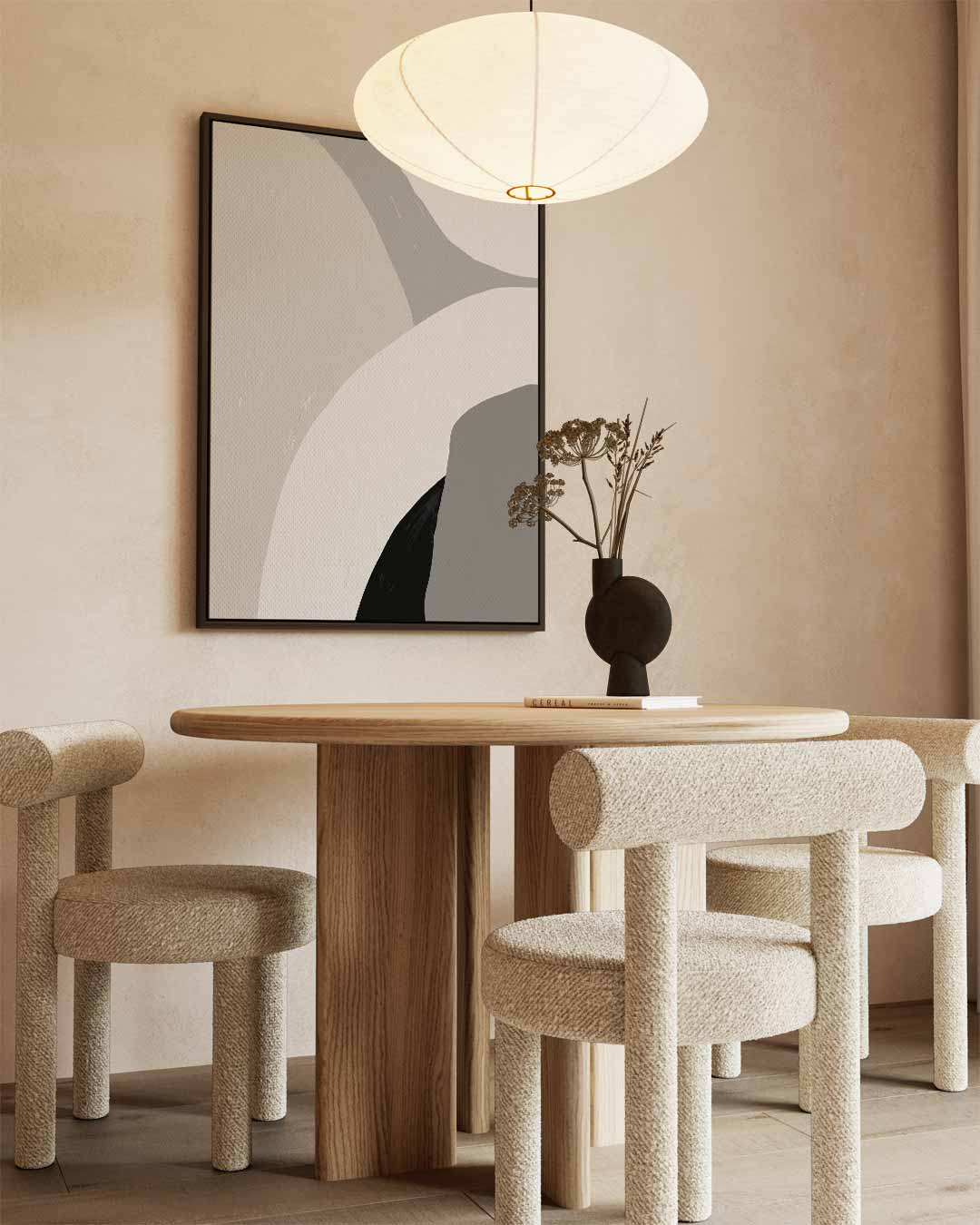 Zacht Aardetinten Abstract Kunstwerk-canvas-dibond-plexiglas-wanddecoratie-WallArtistic