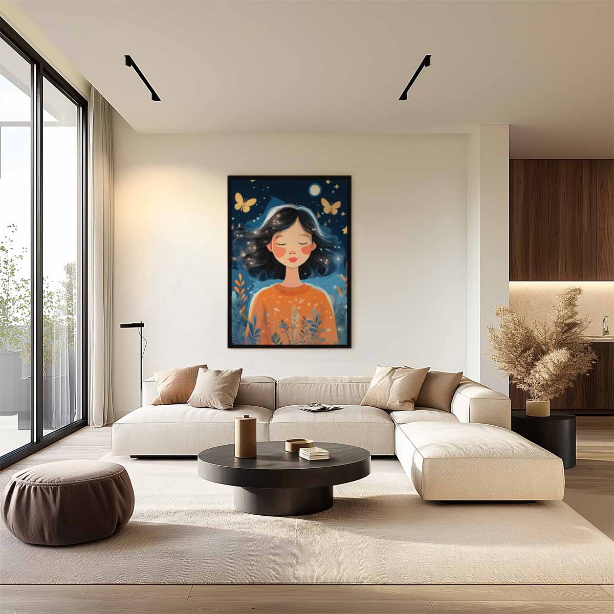 Dromerige Nachtwandeling Kunstwerk-canvas-dibond-plexiglas-wanddecoratie-WallArtistic