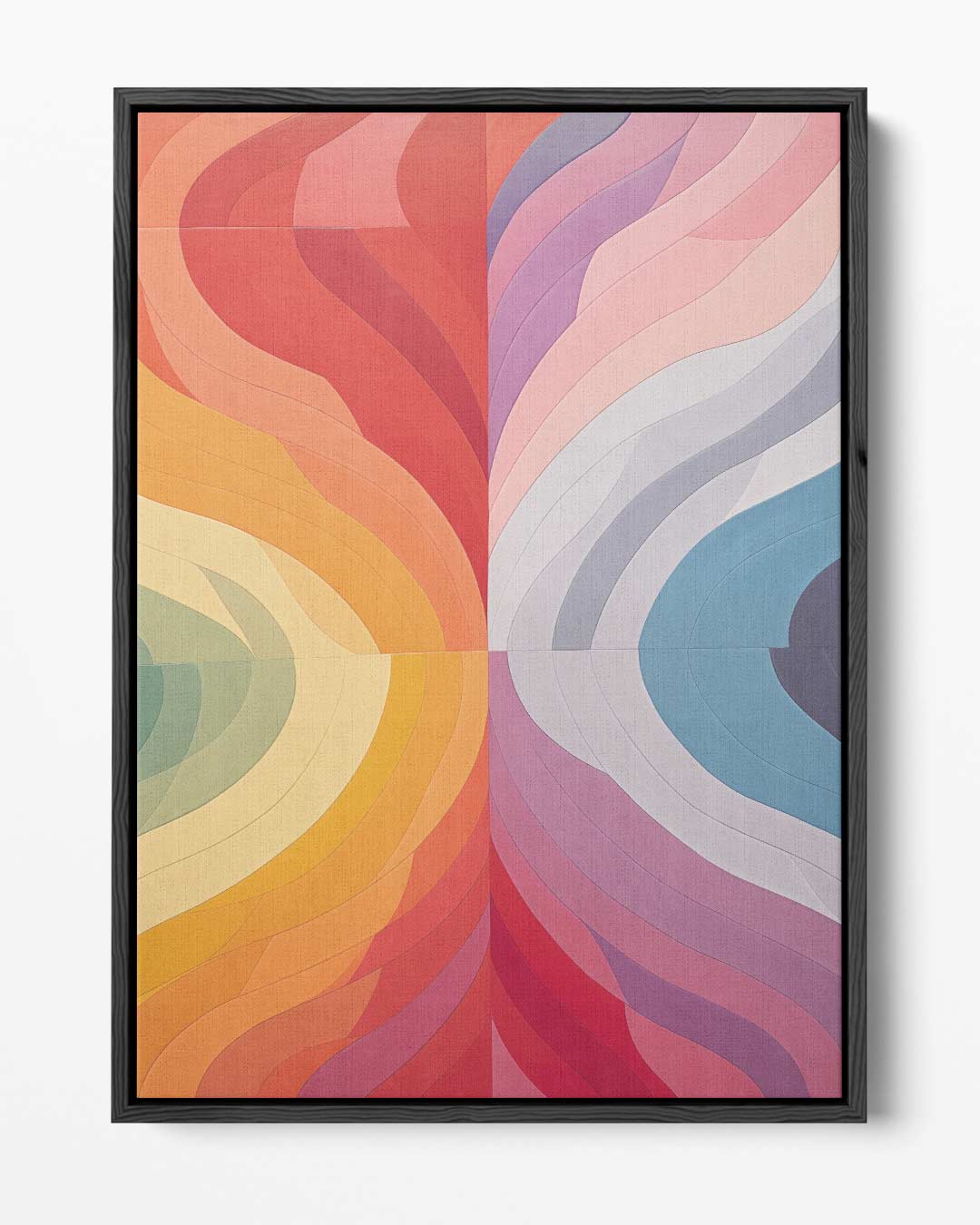 Kleurrijke Golfpatronen Kunstwerk-canvas-dibond-plexiglas-wanddecoratie-WallArtistic