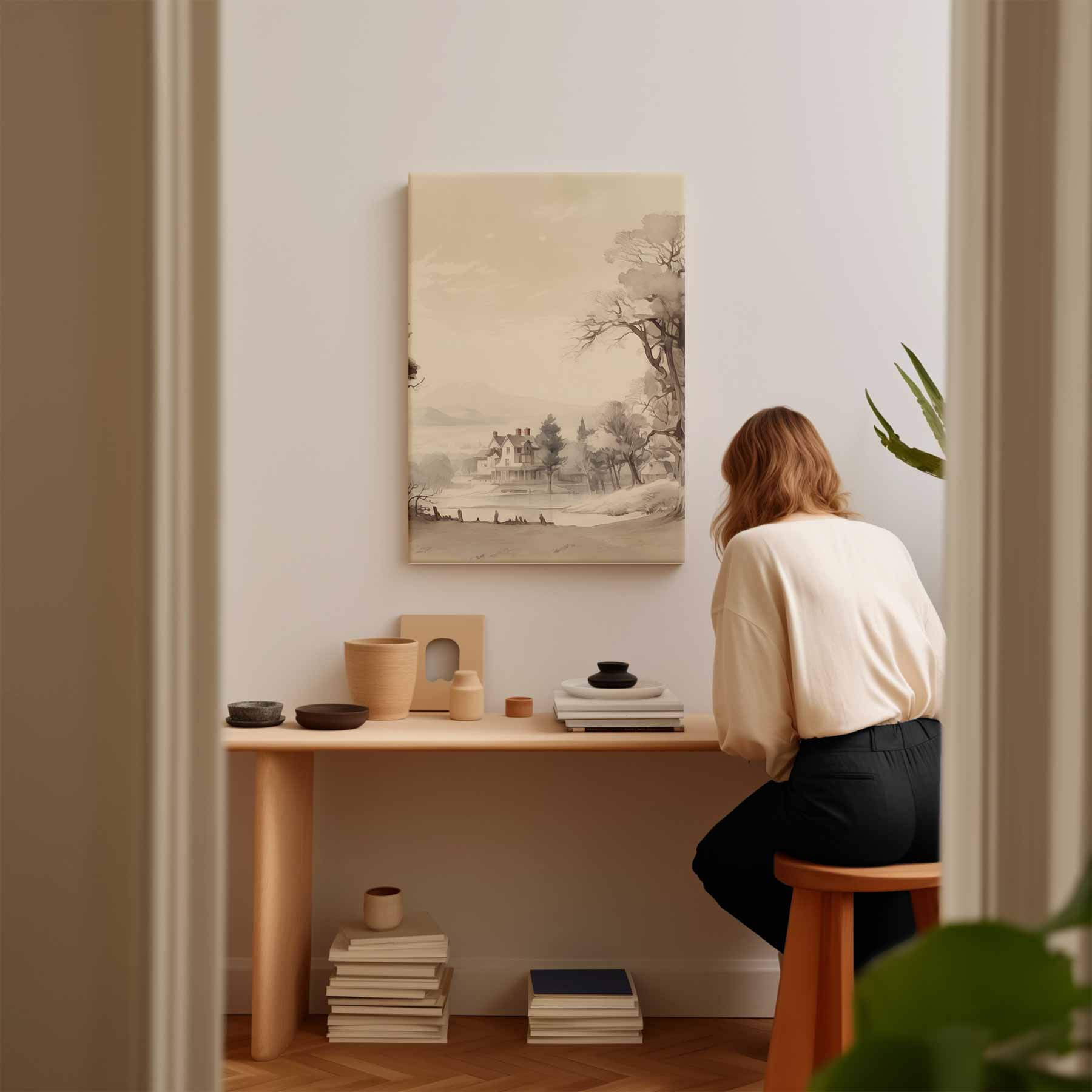 Rustiek Landelijk Tafereel Kunstwerk-canvas-dibond-plexiglas-wanddecoratie-WallArtistic