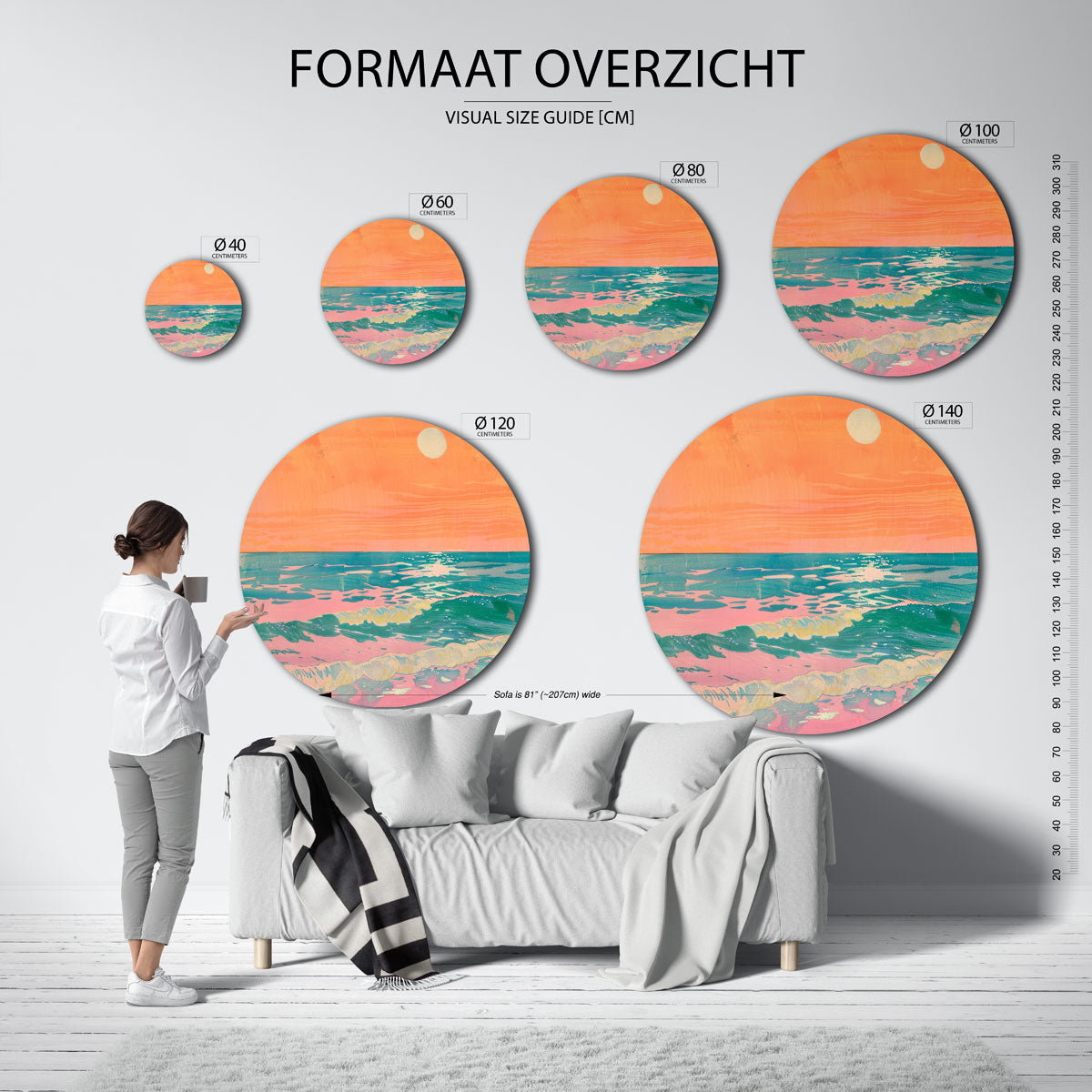 Zonsondergang zee Muurcirkel