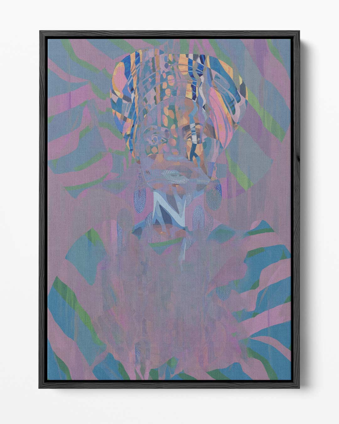 Kleurrijke Harmonie: Mystieke Portret Kunstwerk-canvas-dibond-plexiglas-wanddecoratie-WallArtistic