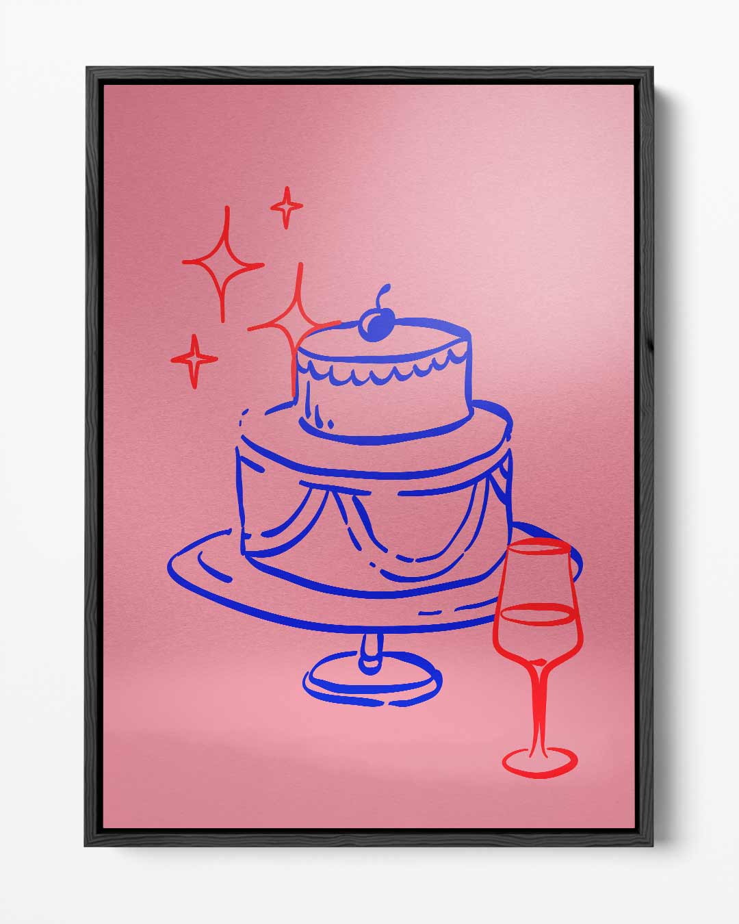 Feestelijke Taart Illustratie Kunstwerk-canvas-dibond-plexiglas-wanddecoratie-WallArtistic