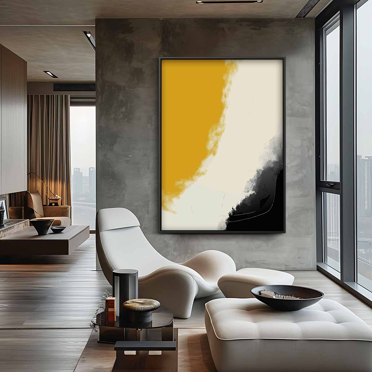 Warm Aards Abstract Kunstwerk-canvas-dibond-plexiglas-wanddecoratie-WallArtistic