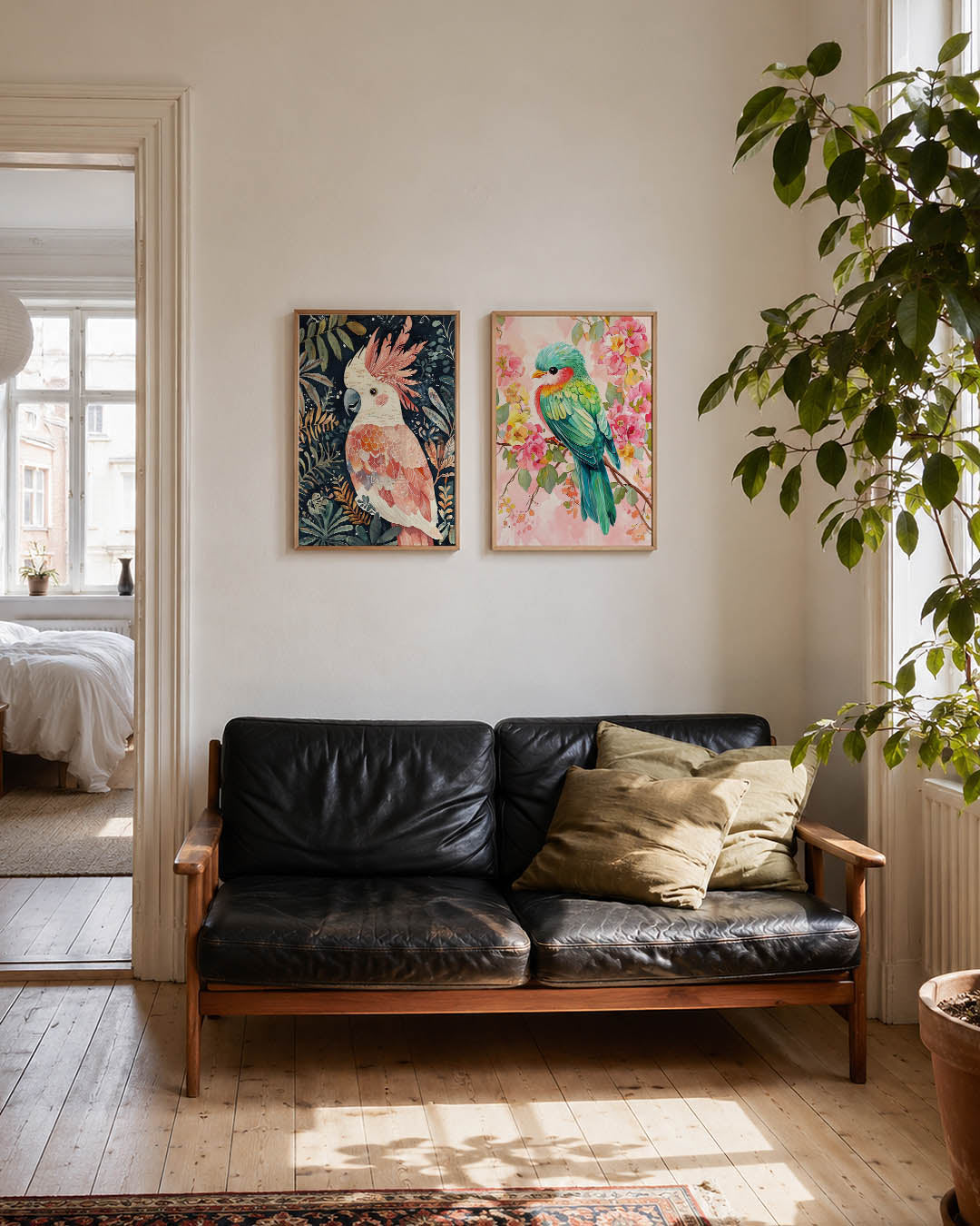 Vogels en bladeren Posterset