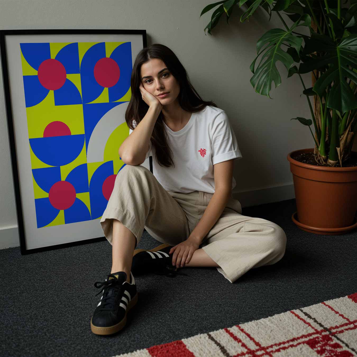 Vrolijke Geometrische Kunstposter