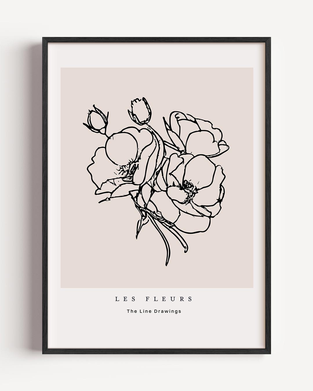 Bloemenlijntekening Poster-WallArtistic