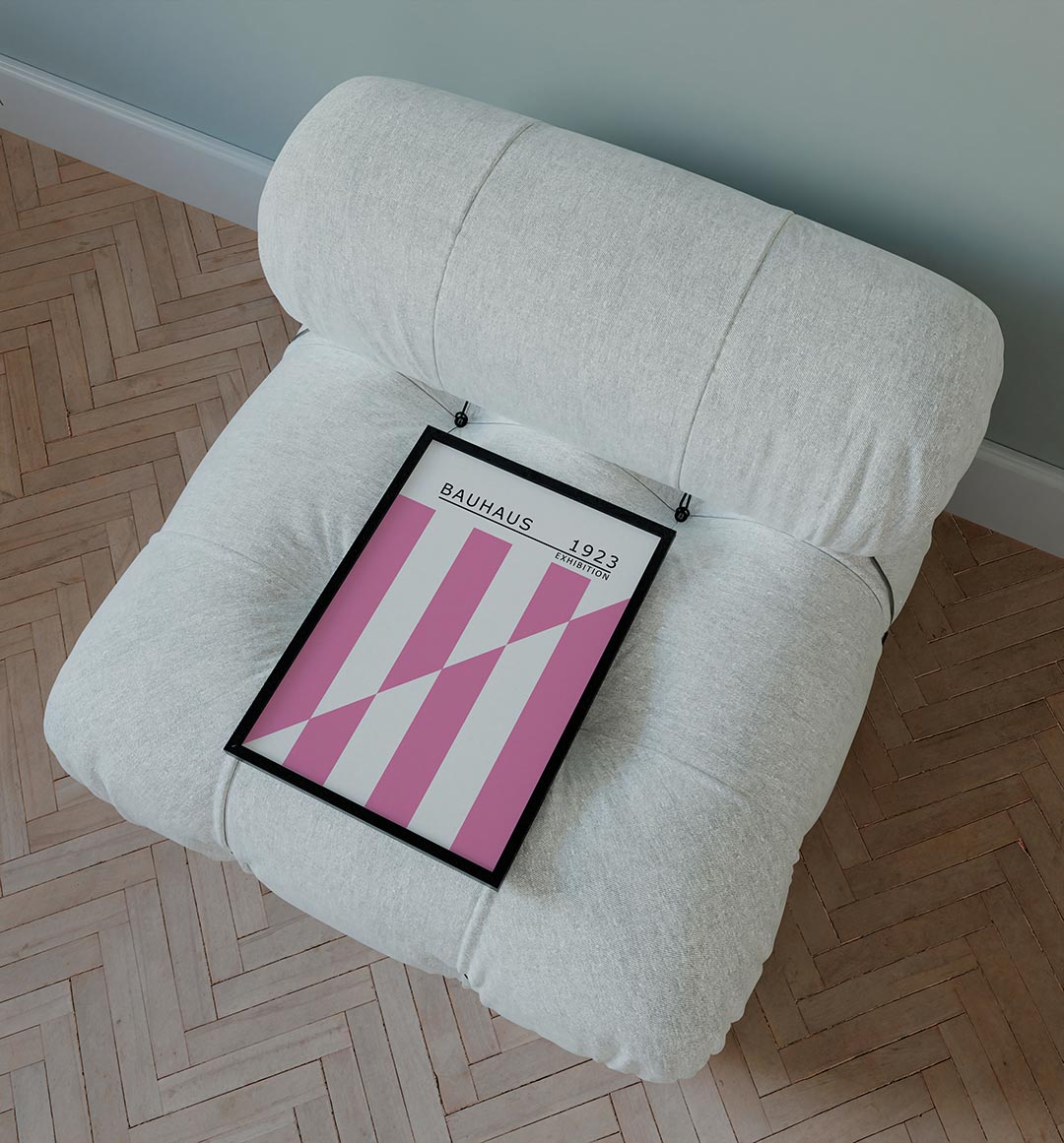 Roze lijnenspel Poster