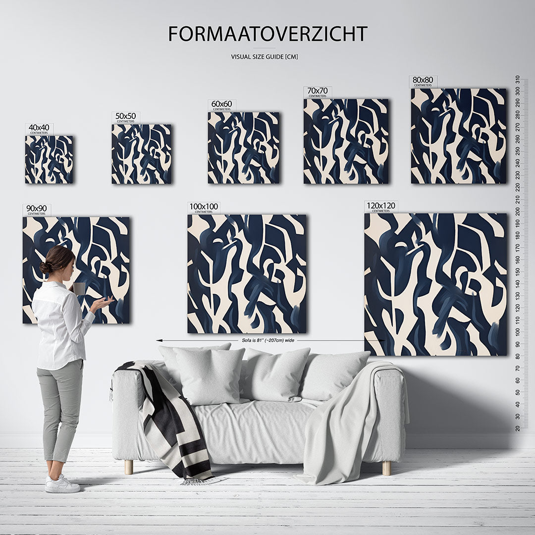 Organische lijnen compositie Kunstwerk