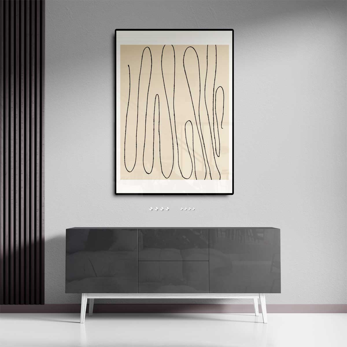 Zachte Lijnen Abstract Kunstwerk-canvas-dibond-plexiglas-wanddecoratie-WallArtistic