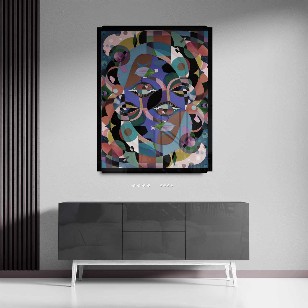 Kleurrijke Abstractie Kunstwerk-canvas-dibond-plexiglas-wanddecoratie-WallArtistic