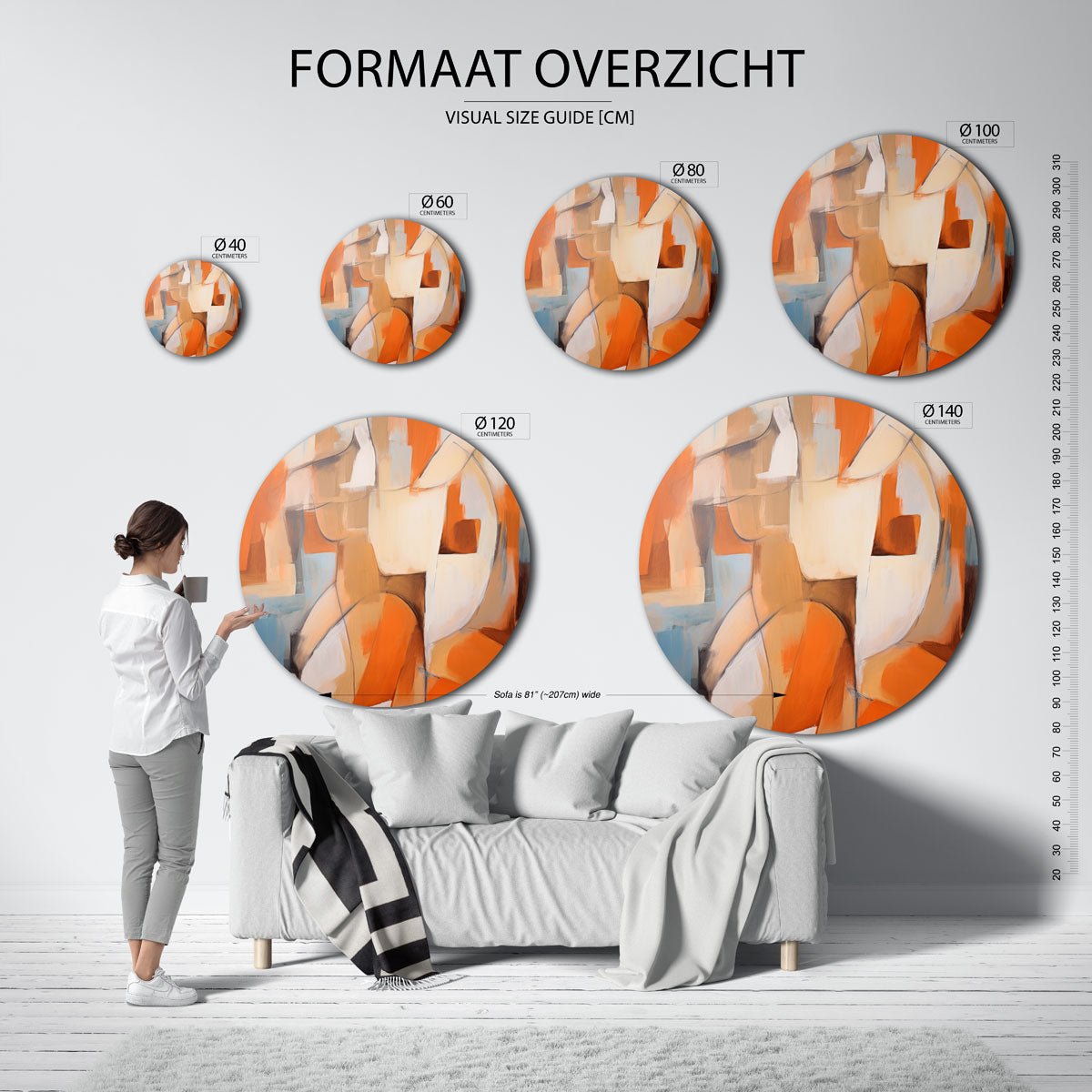 Abstracte vormen Muurcirkel