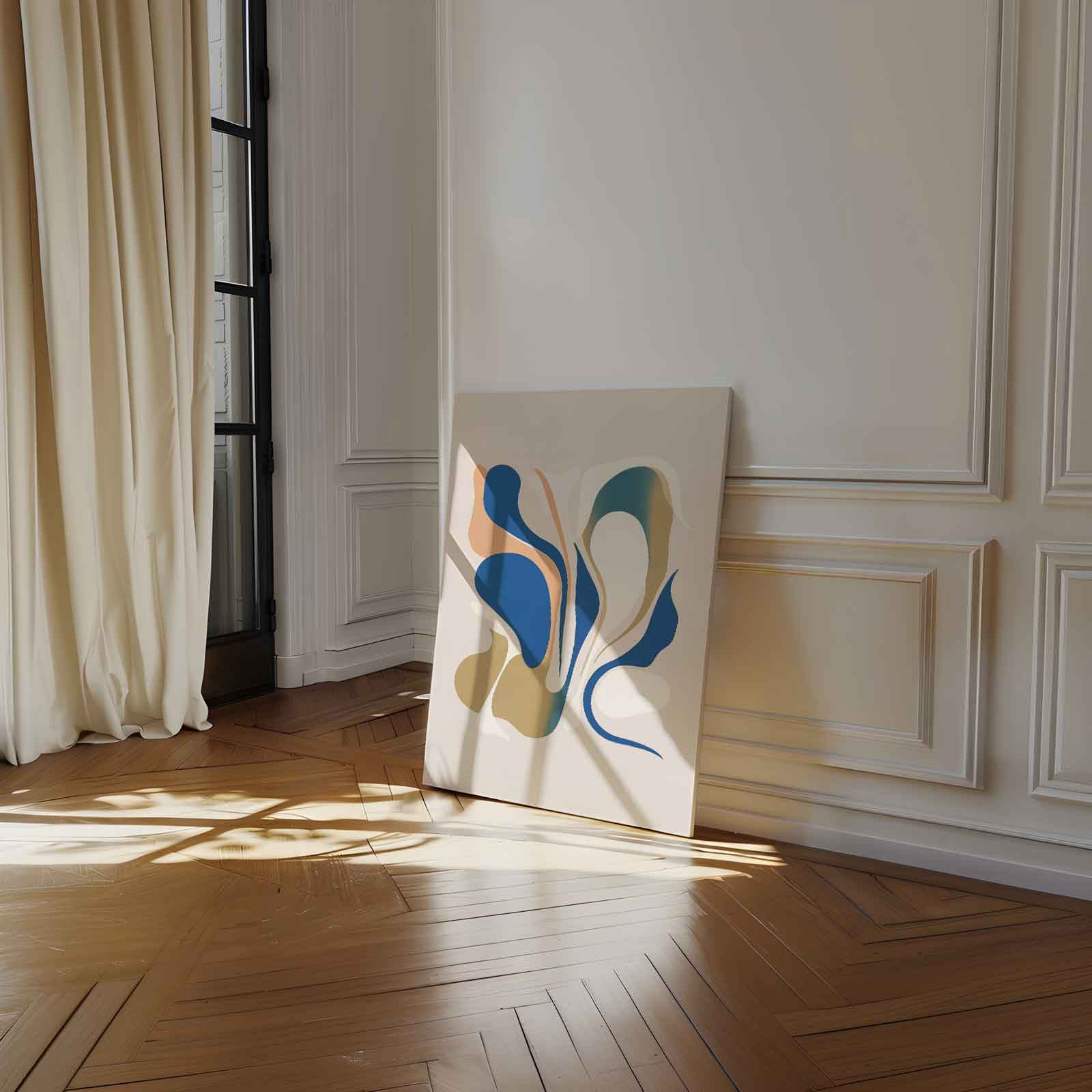 Vloeiende Lijnen in Kleur Kunstwerk-canvas-dibond-plexiglas-wanddecoratie-WallArtistic