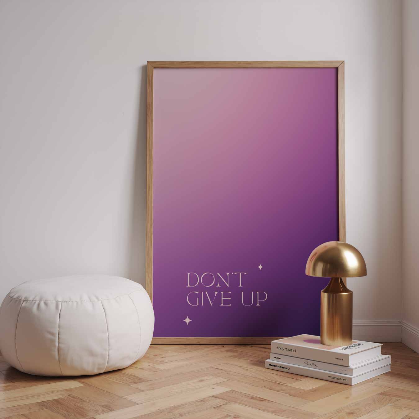 Inspirerende "Don't Give Up"-Poster