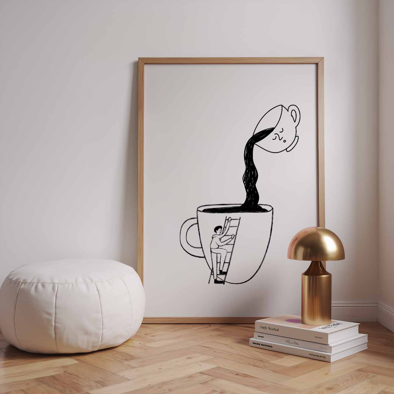 Koffie Avontuur Illustratie Poster
