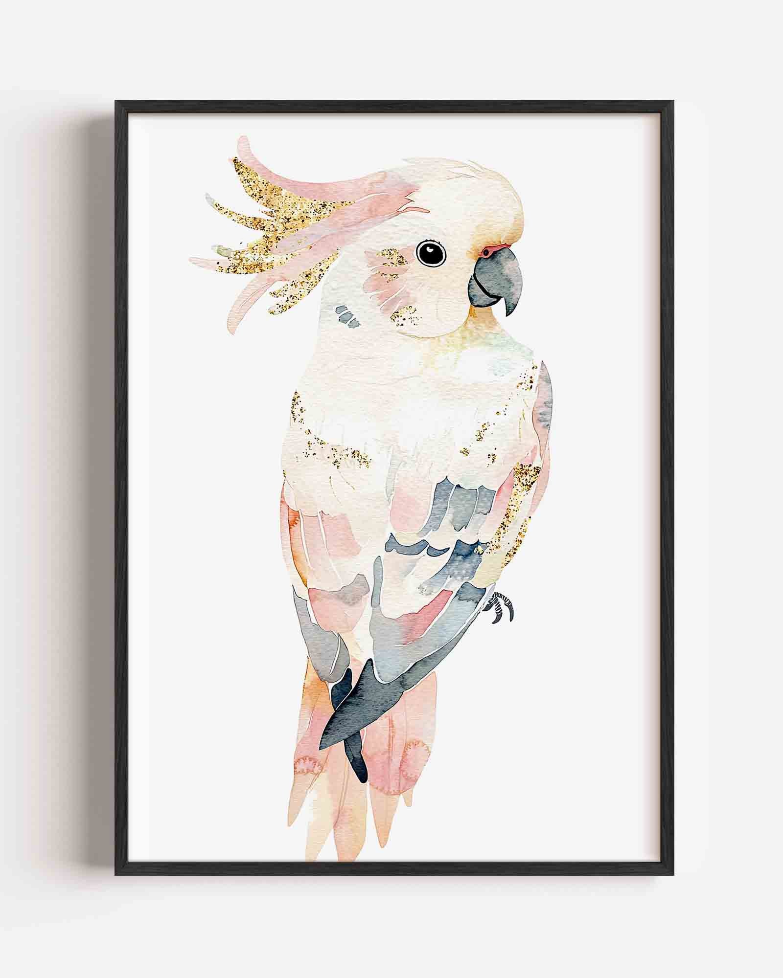 Papegaai met gouden accenten Poster