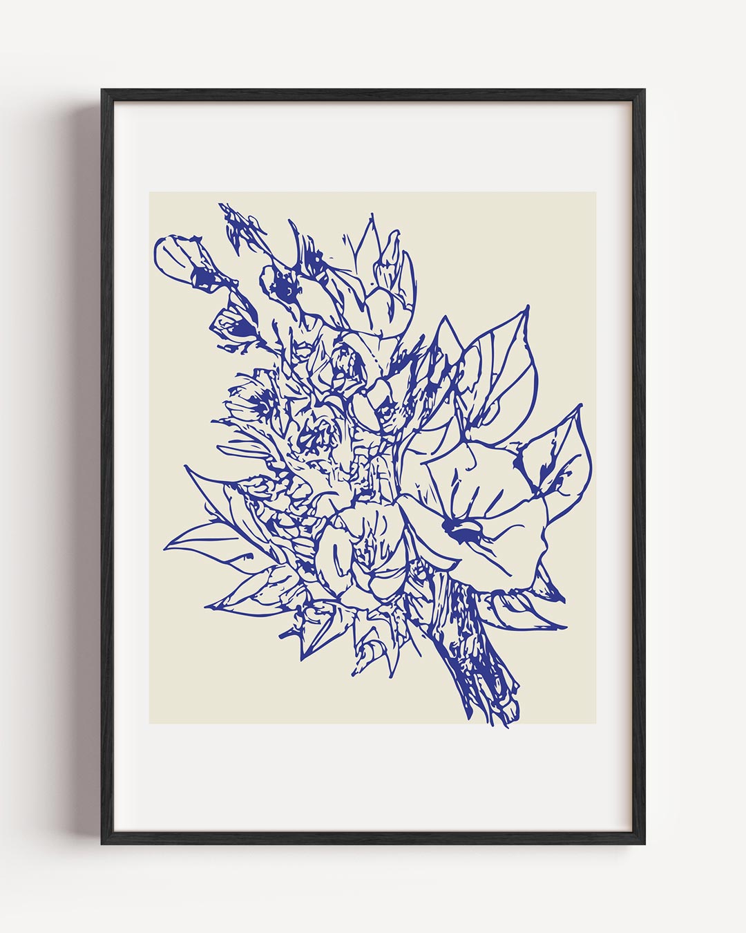 Bloemenpracht in Blauw Poster-WallArtistic