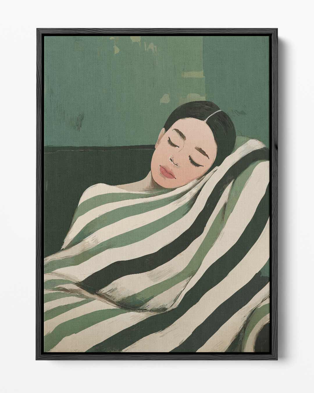 Slapende Schoonheid in Groen Kunstwerk-canvas-dibond-plexiglas-wanddecoratie-WallArtistic