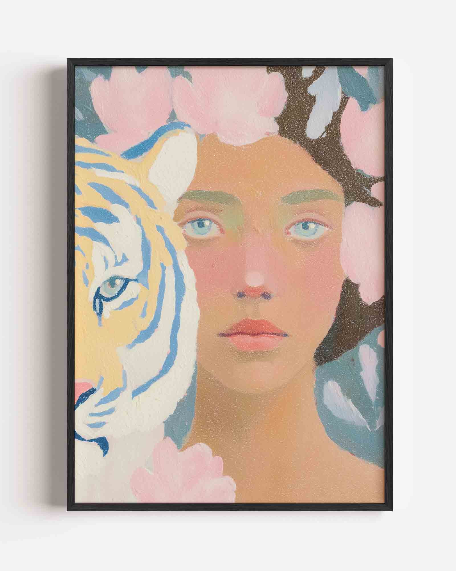 Tijger en vrouw Poster
