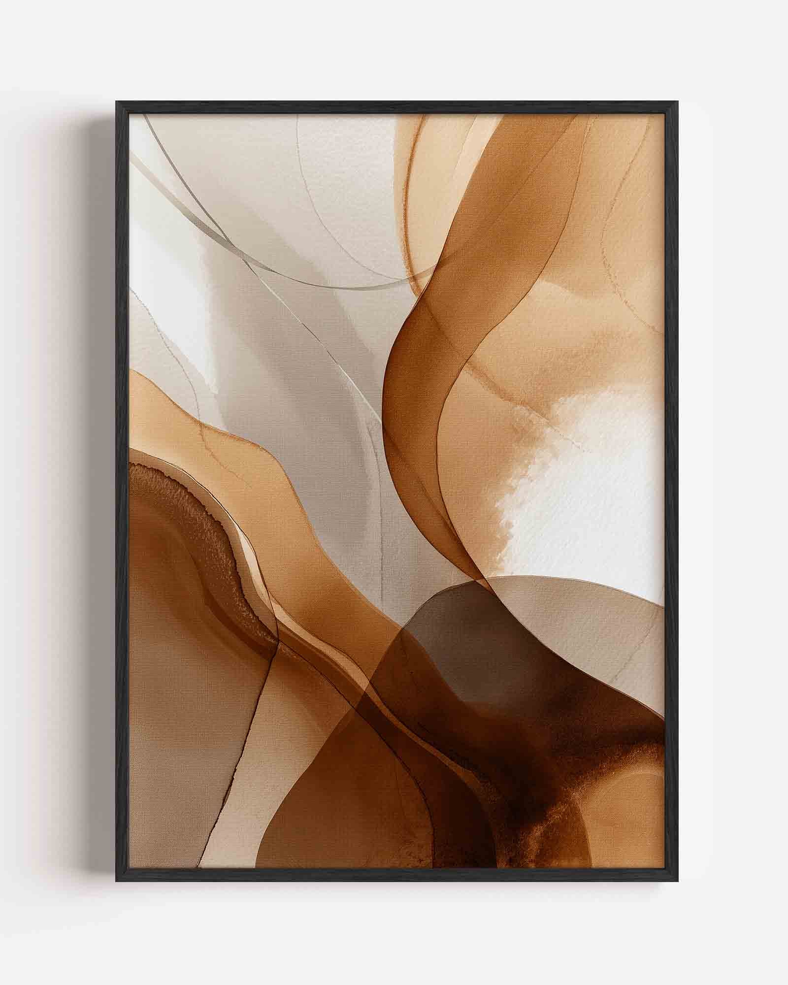 Abstracte bruine vormen Poster