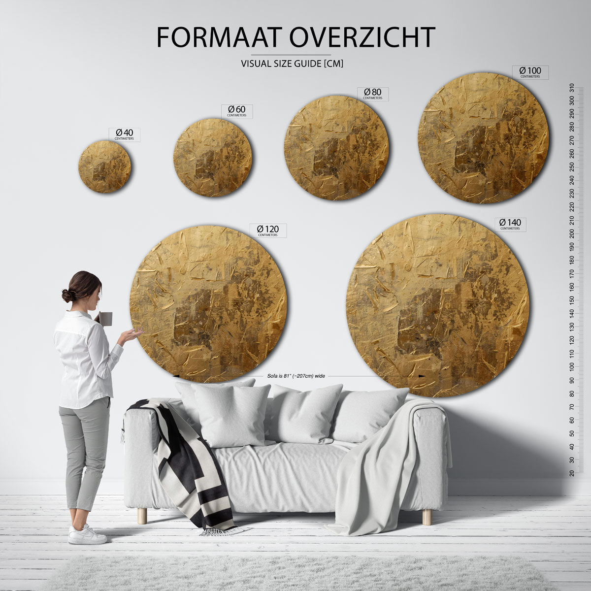 Gouden textuur Muurcirkel