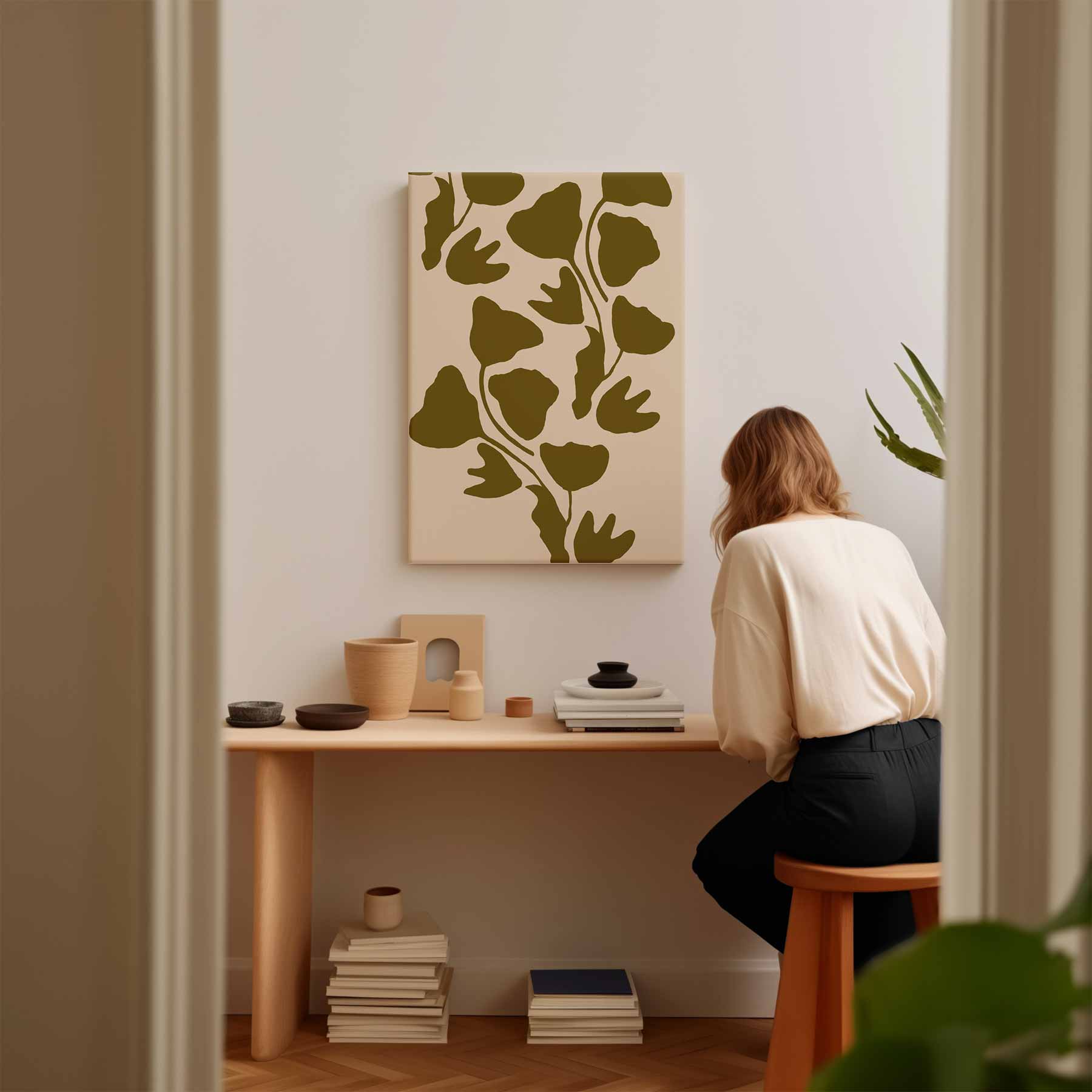 Ginkgo Groen: Natuurlijke Elegantie Kunstwerk-canvas-dibond-plexiglas-wanddecoratie-WallArtistic