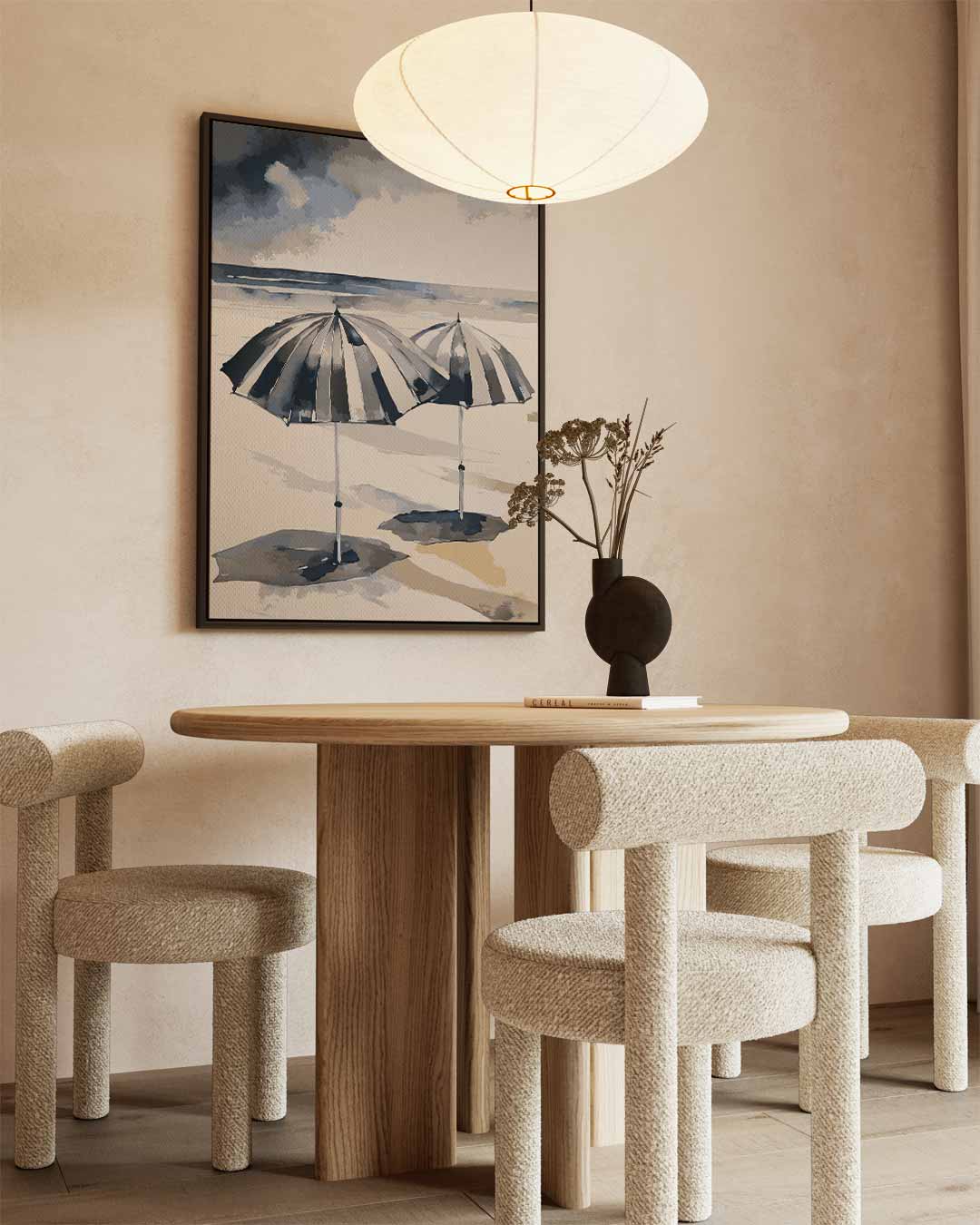 Strandparadijs Met Paraplu's Kunstwerk-canvas-dibond-plexiglas-wanddecoratie-WallArtistic