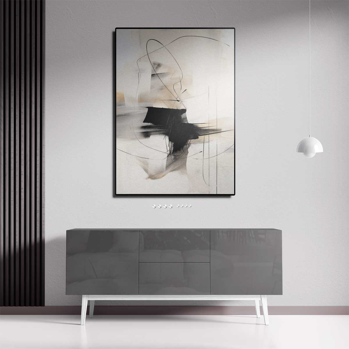 Abstracte Lijnendans Kunstwerk-canvas-dibond-plexiglas-wanddecoratie-WallArtistic