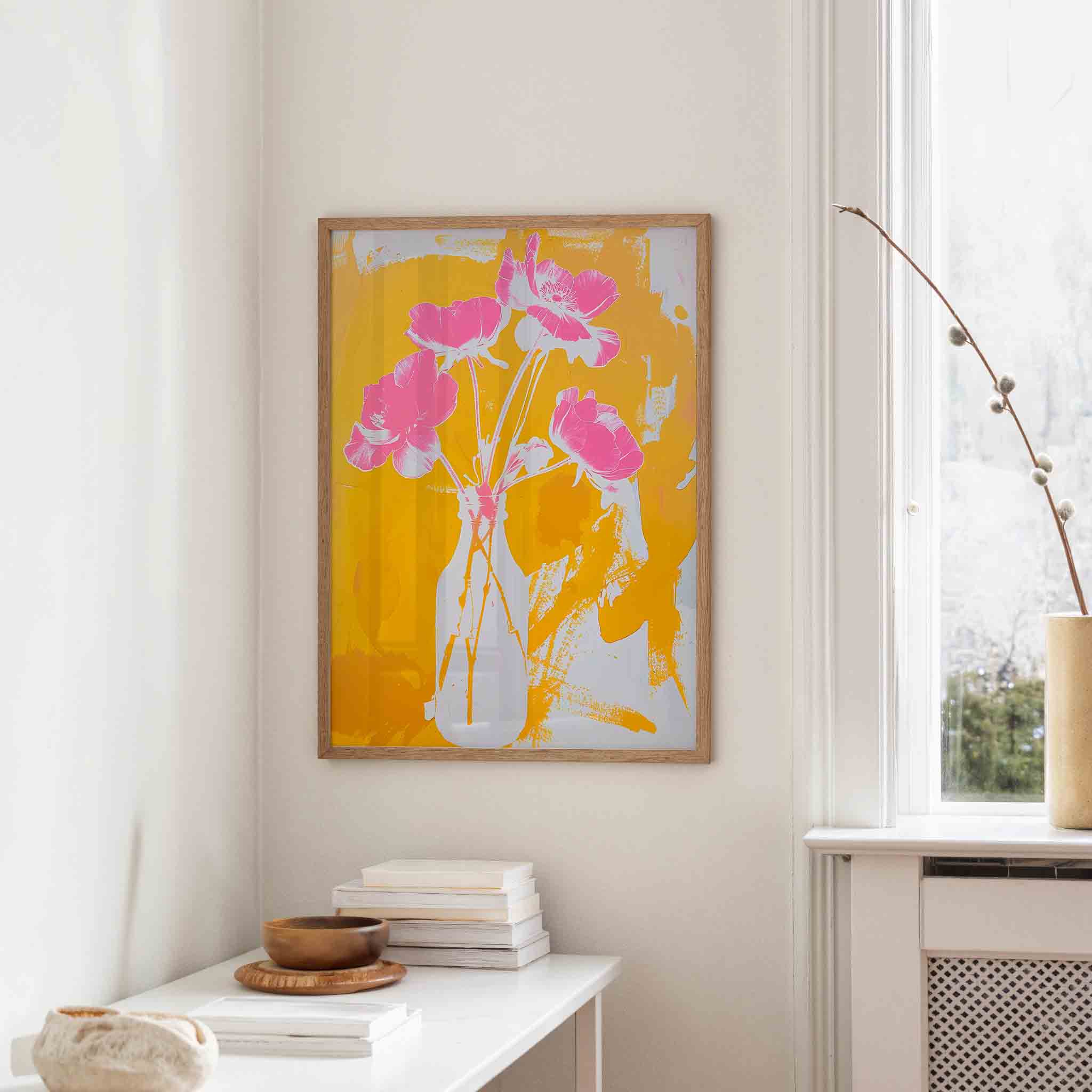 Bloemen in vaas Poster