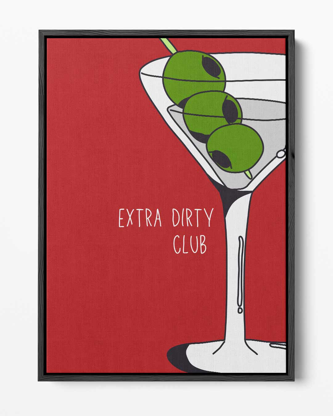 Martini en Olijven Pop Art Kunstwerk-canvas-dibond-plexiglas-wanddecoratie-WallArtistic