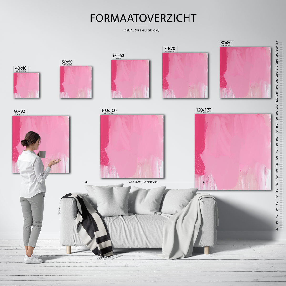 Roze abstracte vormen Poster