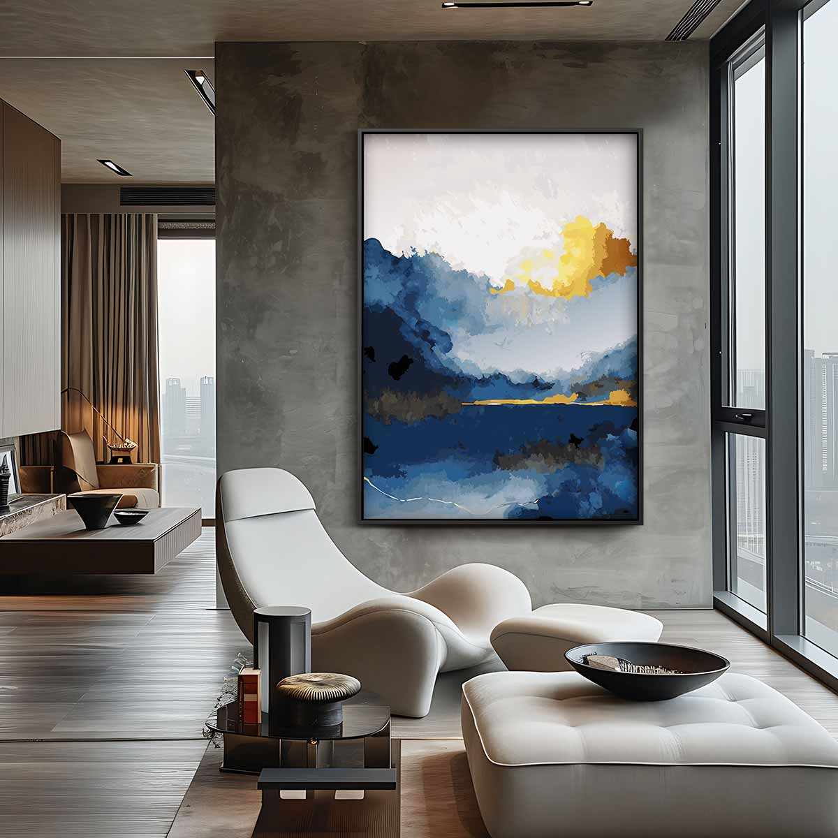 Avondgloren in Abstract Kunstwerk-canvas-dibond-plexiglas-wanddecoratie-WallArtistic