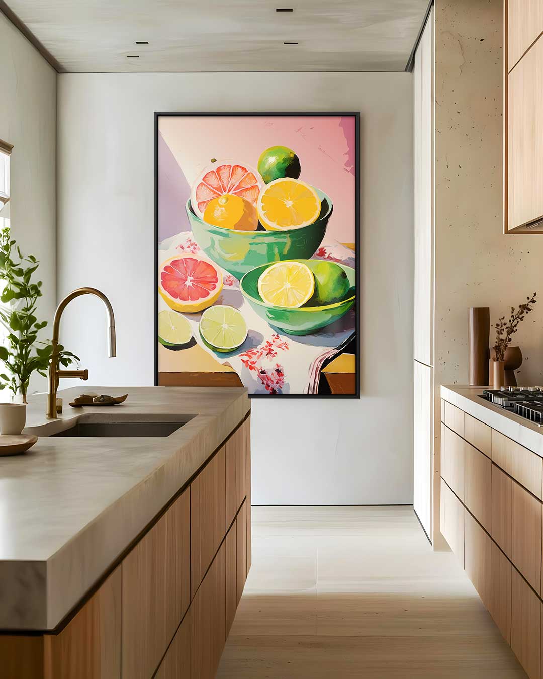 Kleurrijke Citrus Schilderij Kunstwerk-canvas-dibond-plexiglas-wanddecoratie-WallArtistic