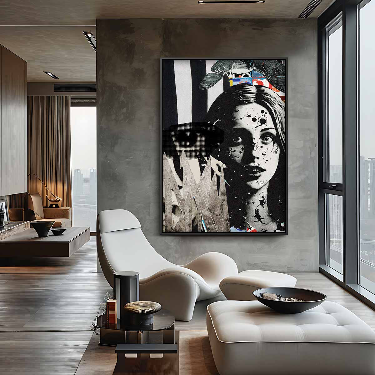 Mystieke Collage met Contrastrijke Beelden Kunstwerk-canvas-dibond-plexiglas-wanddecoratie-WallArtistic