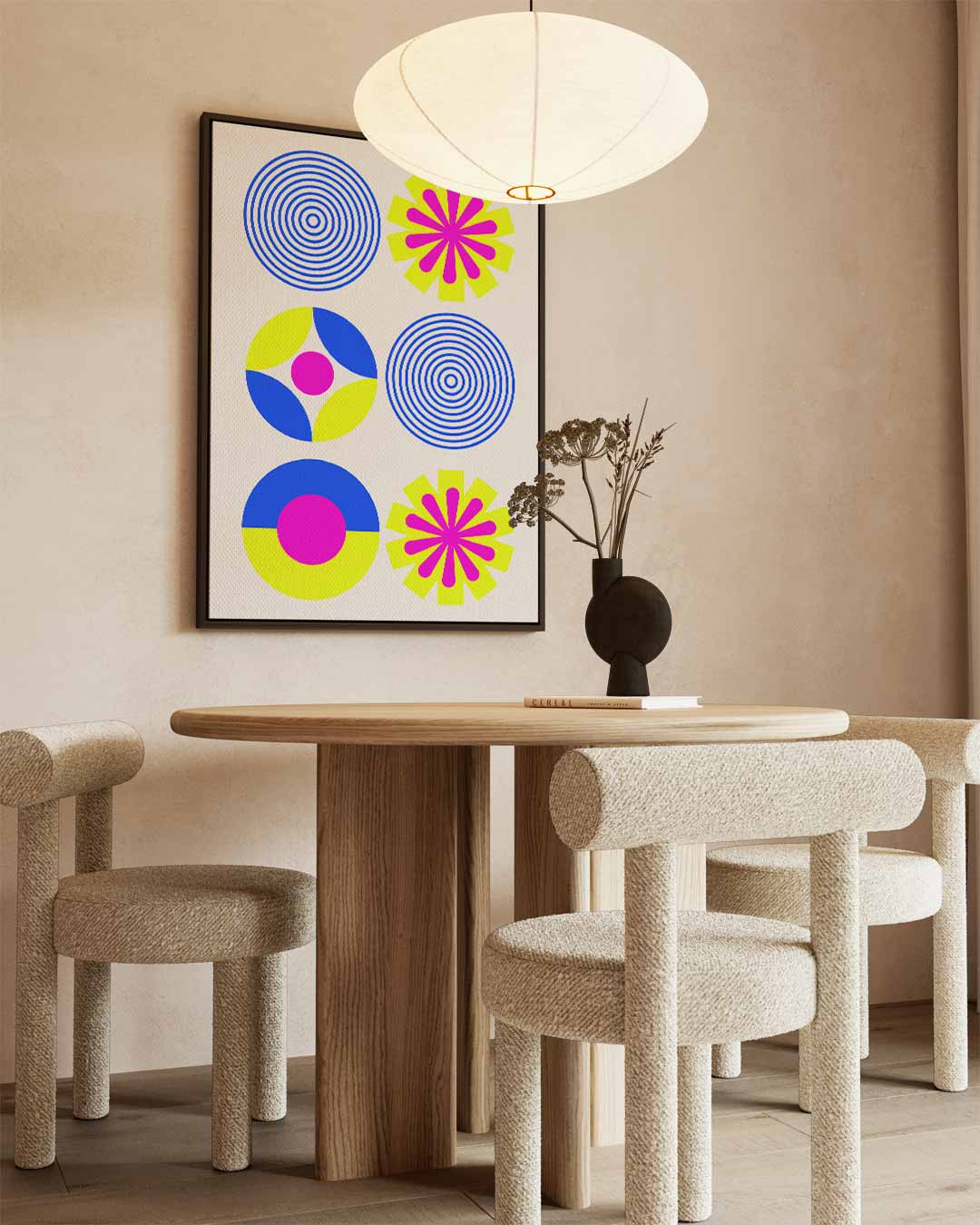 Kleurrijke Cirkelpatronen Kunstwerk-canvas-dibond-plexiglas-wanddecoratie-WallArtistic