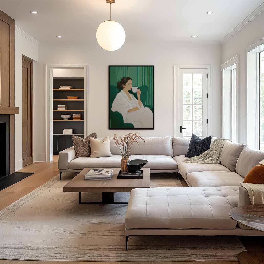Ontspanning in Groen Kunstwerk-canvas-dibond-plexiglas-wanddecoratie-WallArtistic