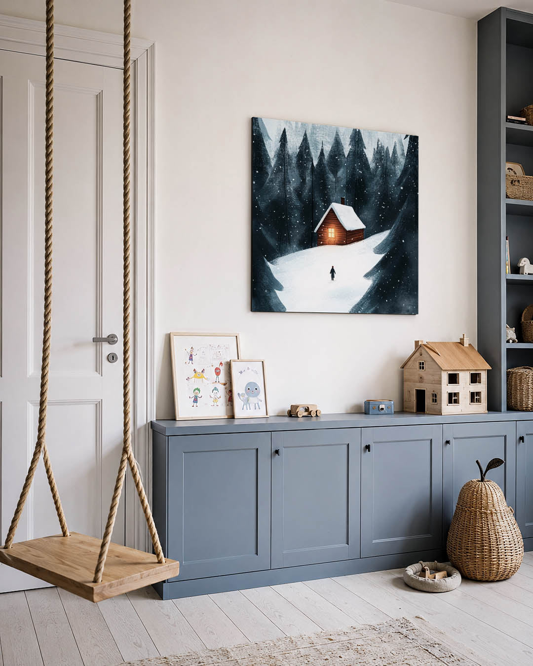 Winterse boslandschap Kunstwerk