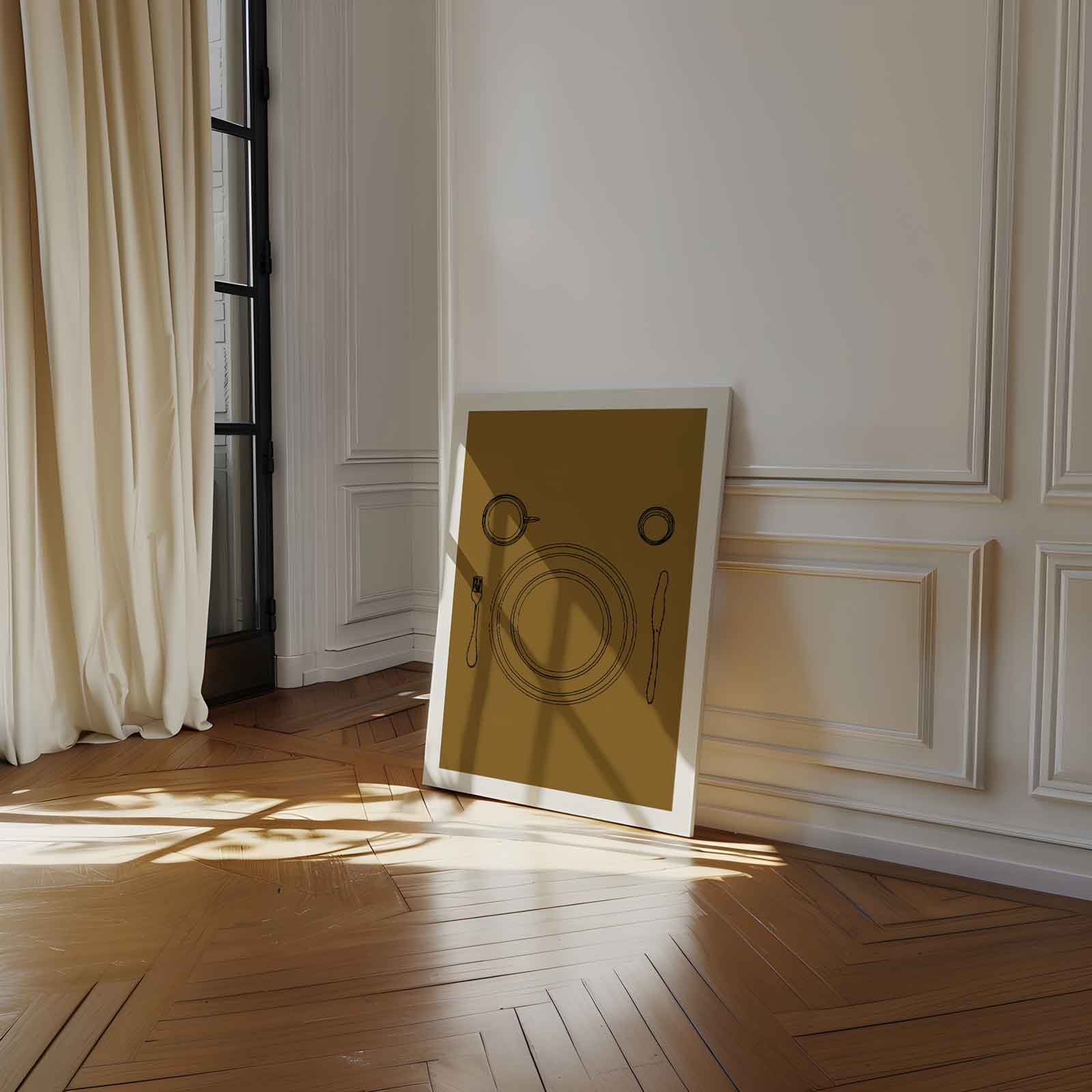 Eenvoudige Eettafelsetting Kunstwerk-canvas-dibond-plexiglas-wanddecoratie-WallArtistic