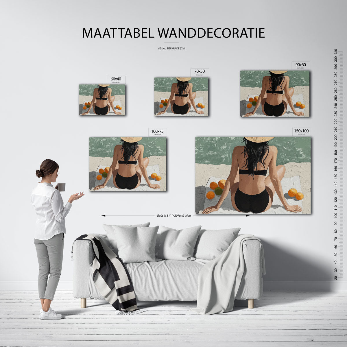Zomers strandtafereel Kunstwerk